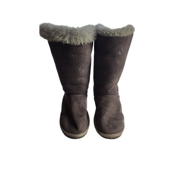 Sugar Kids Size 4 Grey Winter Shearling Style Boots - Picture 1 of 7